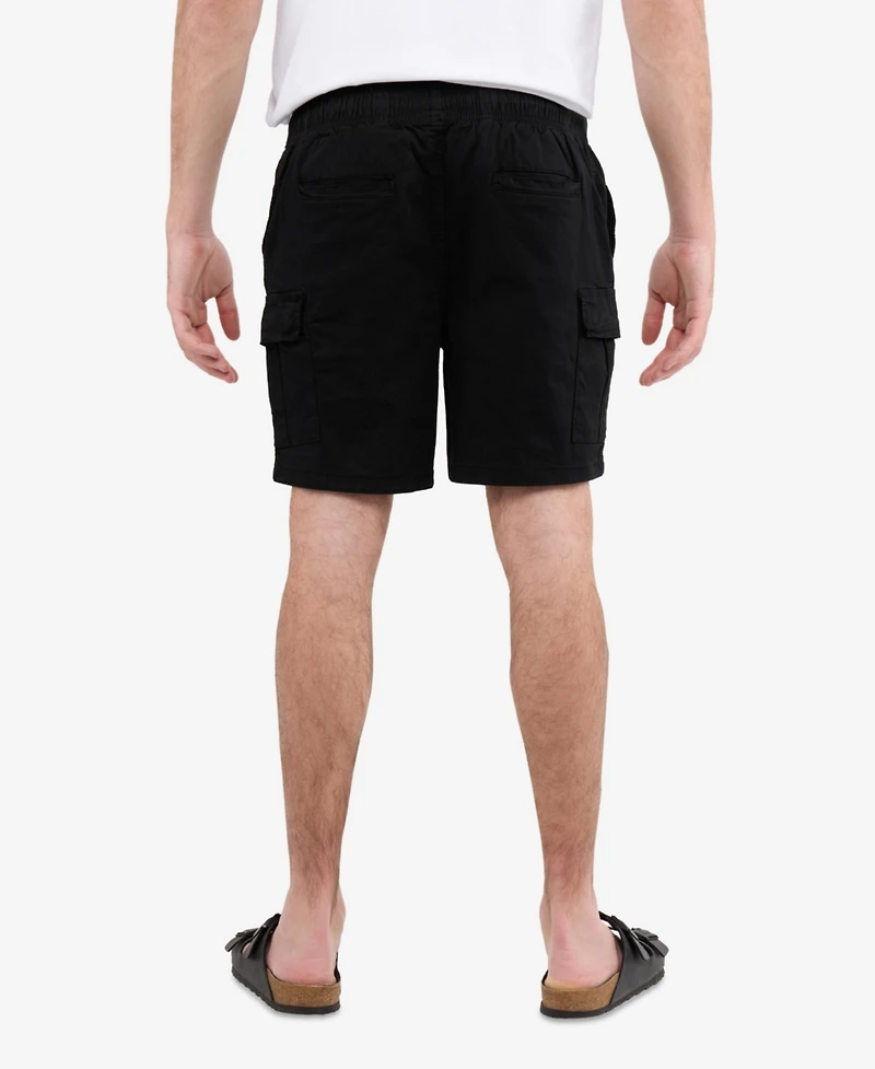 Xray Men's 6 Inches Elastic Pull On Waistband Twill Cargo Shorts