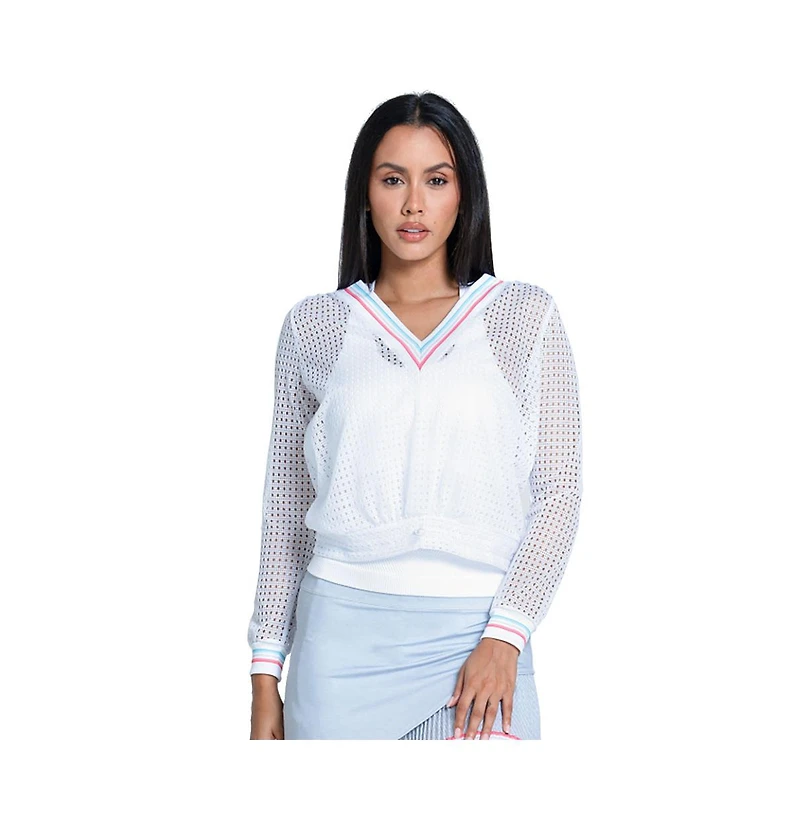 Lucky Love Retro Stripe Womens Tennis Pullover