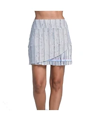 Lucky in Love Peek A Blue Pleated 15.5in Womens Golf Skort