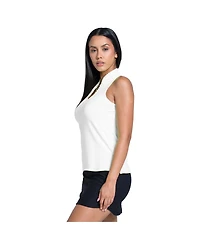 Lucky In Love Pleated Placket Sleeveless Womens Golf Polo