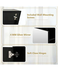 Gymax Bathroom Medicine Cabinet Wall Mounted Storage Organizer w/ Single Mirror Door