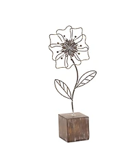 Set of 2 Metal Floral Decor Pieces for Stylish Home Accents