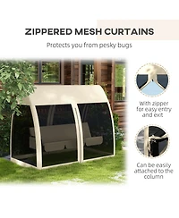 Outsunny 3-Seat Outdoor Swing Chair, Convertible Porch Bed,