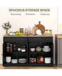 Homcom Sideboard Cabinet with Storage Drawers Adjustable Shelves