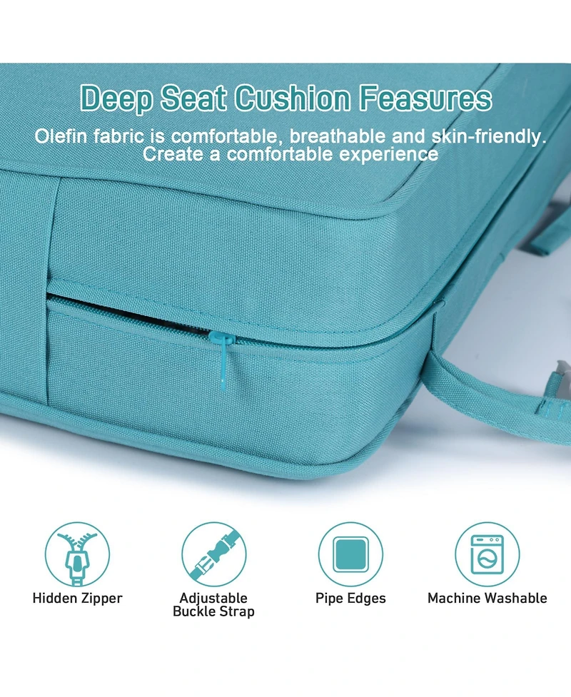 Aoodor Dining Chair Seat Cushion 23” W x 25.6” D 5.1” H,cushion for Indoor&Outdoor 20” D. (2 Back 2 Seate