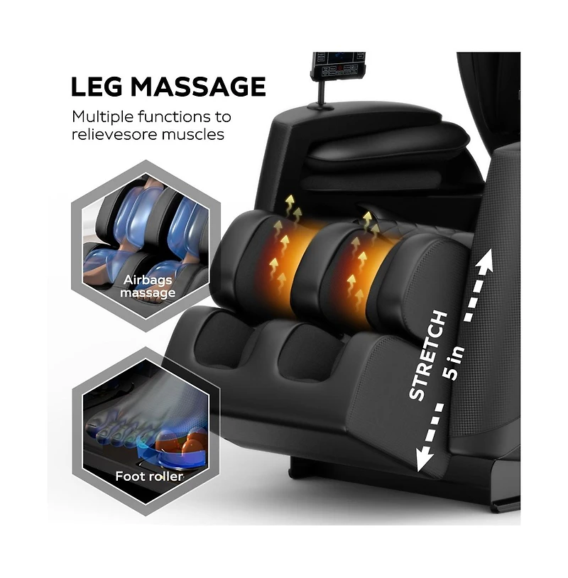 Maison Boucle Zero Gravity Massage Chair Recliner with Heat, Foot Roller & Air Compression, Full Body Massage for Home Relaxation-Maison Boucle