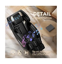 Full Body Massage Chair with Heat & Air Compression, Zero Gravity Recliner with Foot Rollers, Bluetooth & Led Lights-Maison Boucle