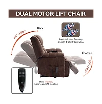 Maison Boucle Power Lift Recliner Chair for Heavy People with Dual Motors, Heat & Massage, 350 Lbs Capacity Recliner-Maison Boucle