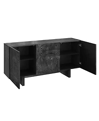 Mid-Century Solid Wood Sideboard Buffet Cabinet