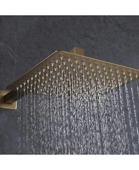Greenspring Single-Handle 3-Spray Square High Pressure Tub and Shower Faucet in Brushed Gold (Valve Included)