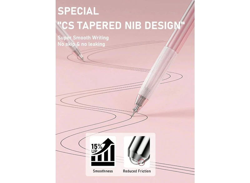 Htutwoo 14 Packs Pastel Gel Ink Pen Set, Cute Retractable 0.5mm Fine Point Pen, Note Taking Aesthetic Pens, 12 Packs Black Ink Pens With 2Pack Highlig