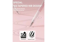 Htutwoo 14 Packs Pastel Gel Ink Pen Set, Cute Retractable 0.5mm Fine Point Pen, Note Taking Aesthetic Pens, 12 Packs Black Ink Pens With 2Pack Highlig