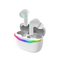 RadioShack Wireless Gaming Earbuds with Noise Cancelation and Rgb Led Lights With 22 Hour Playtime 3304453 White