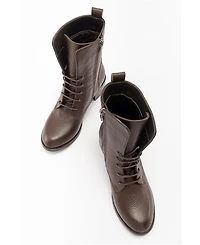 Forever & Always Shoes Lana Leather Block Heel Boot (Women)