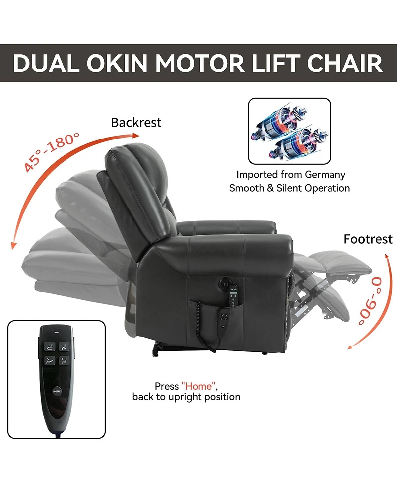 Clihome Power Lift Chair with Massage Function Heating System and Remote Control