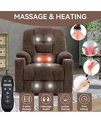 Clihome Large Power Lift Recliner Chair with Massage and Heat for Elderly Overstuffed Wide Recliners Heavy Duty Motion Mechanism Usb Type C P