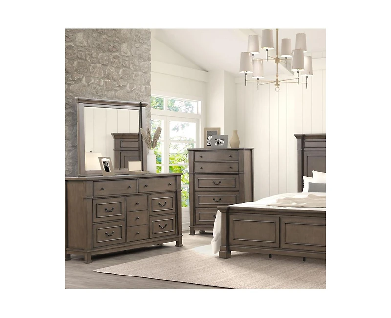 Casainc Dark Walnut Chest Storage Cabinet