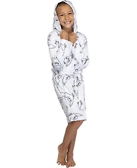 Harry Potter Girls Hedwig Owl All-Over Print Robe Soft Coverup Fleece Bathrobe