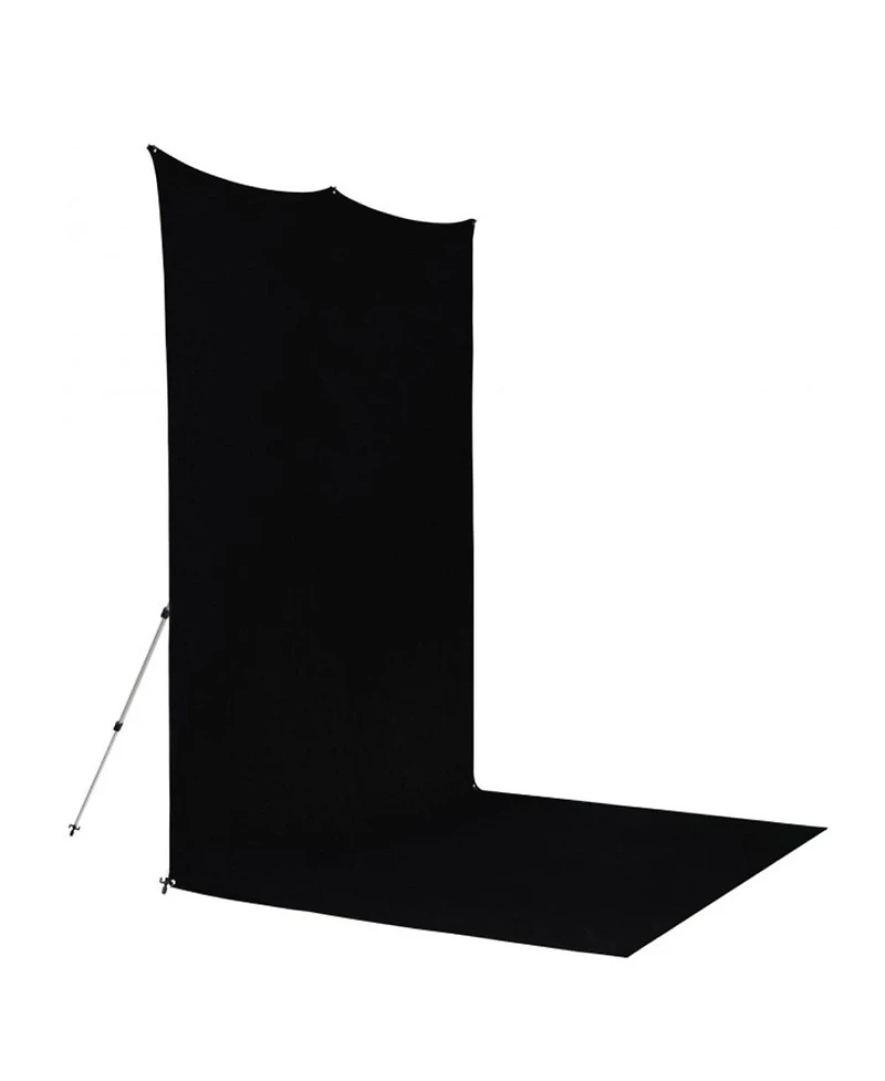Westcott 8x13' X-Drop Pro Wrinkle-Resistant Backdrop Kit with Stand, Rich Black Sweep