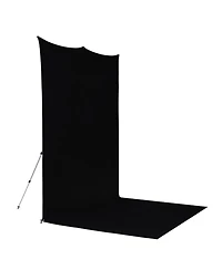 Westcott 8x13' X-Drop Pro Wrinkle-Resistant Backdrop Kit with Stand, Rich Black Sweep