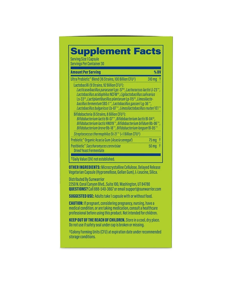 Sunwarrior Active Performance Ultra Probiotic, 30ct