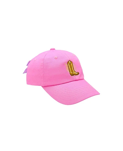 Bits & Bows Girls' Cowboy Boot Bow Baseball Hat Pink