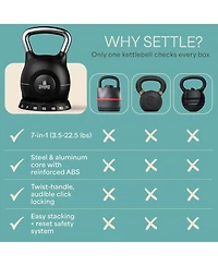Lifepro PowerStone Adjustable Kettlebell – 3.5 to 22.5 lb 7-in-1 Weight Set with Quick-Select Dial for Full-Body Workouts