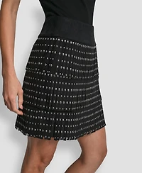 Dkny Women's Fringe Detail Mini Skirt