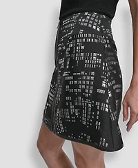 Dkny Women's Abstract Print Mini Skirt