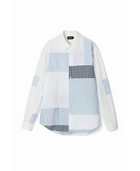 Desigual Men's Striped patch shirt.
