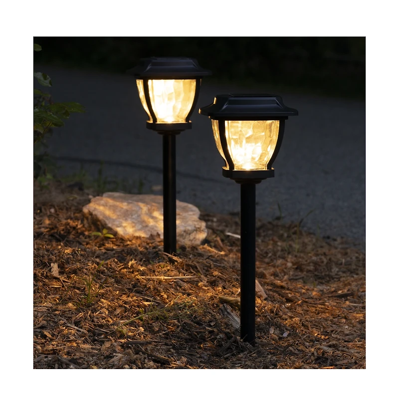Maxsa Innovations Solar Wave Glass Style - Super Bright Path Lights 2 pack White