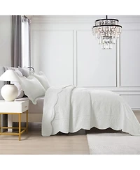 MarCielo 3 Pcs 100% Cotton Oversized Bedspread Set Lightweight Quilt Set Tx