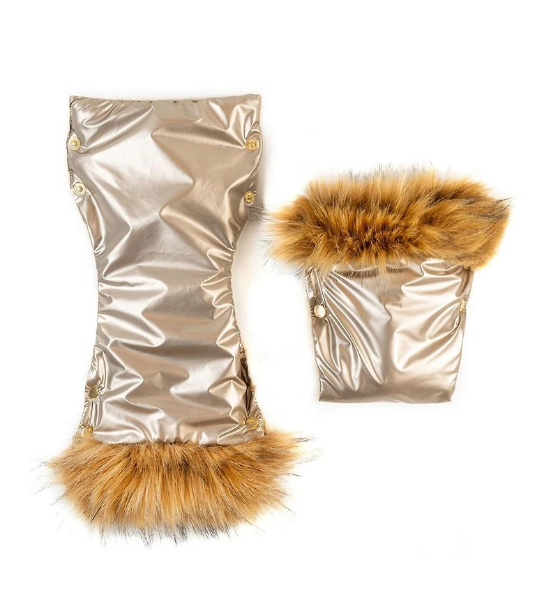 Cover Baby Baby Cover Adult Premium Handmuff Gloves With Beige Wool in Gold