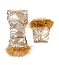 Cover Baby Baby Cover Adult Premium Handmuff Gloves With Beige Wool in Gold