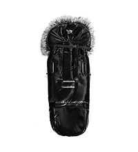 Cover Baby Baby Cover 0-3 Years Organic Premium Gray Wool Adjustable Footmuff in Satin Black