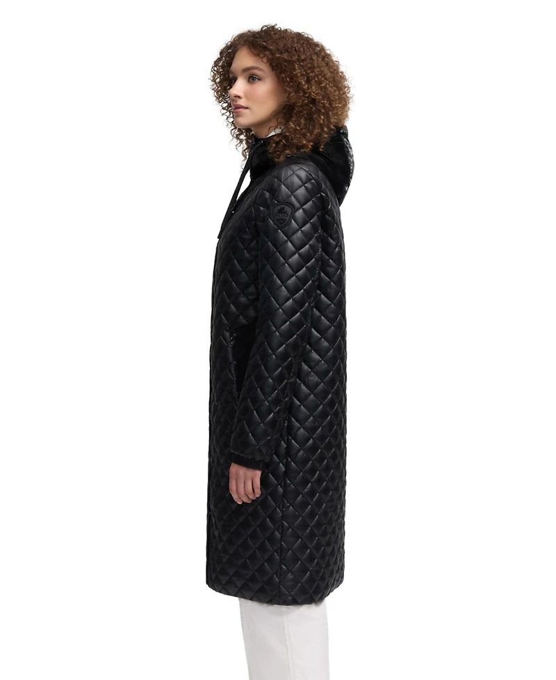 Pajar Women's Peridot Diamond Quilted Longline Shacket