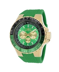 Invicta Men's 44612 Aviator Quartz Chronograph Gold, Green Dial Watch