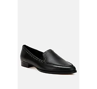 Wolferton Delicate Stud Detail Leather Loafers Women