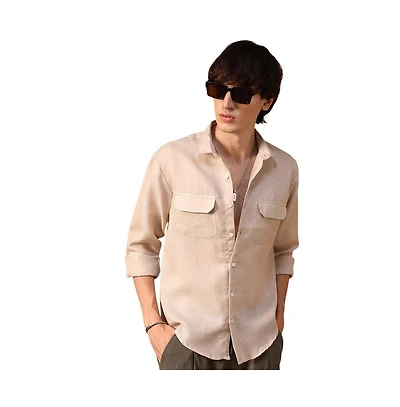 Campus Sutra Men's Solid Utility Shirt