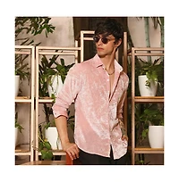 Campus Sutra Men's Solid Velvet Shirt