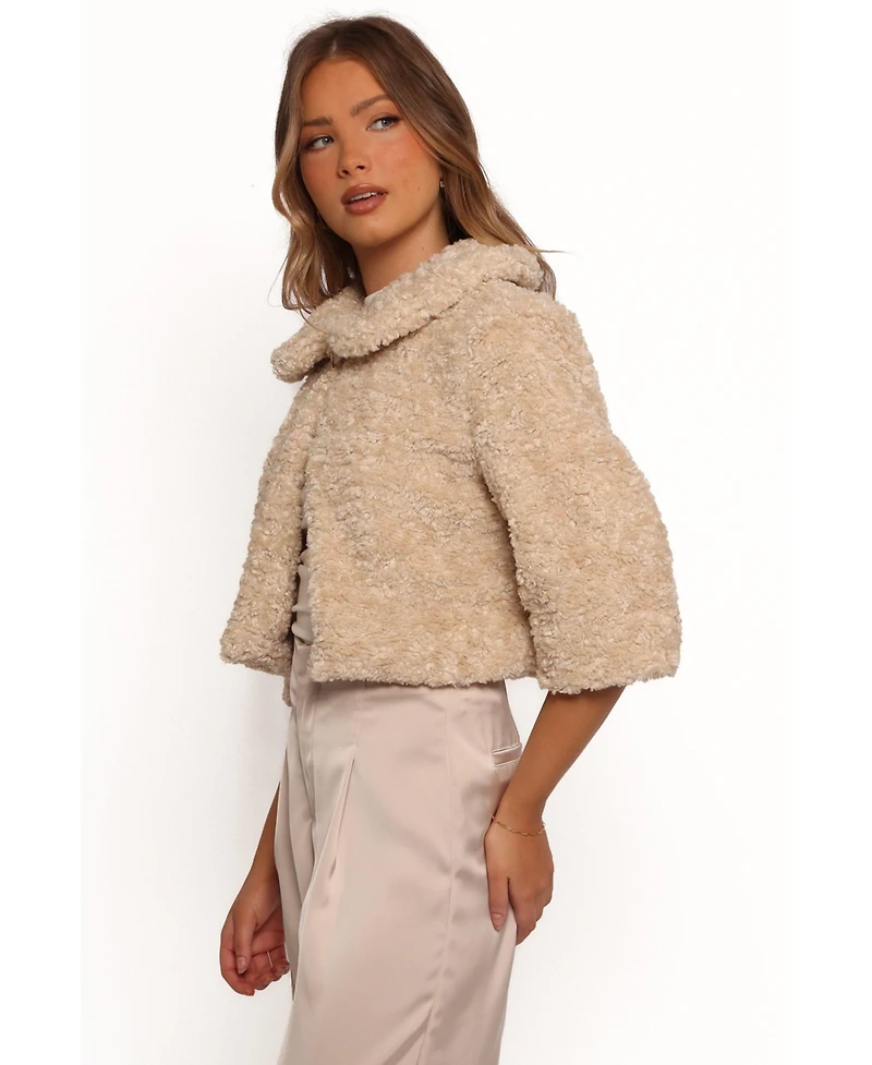 Petal and Pup Women's Lucie Faux Fur Crop Jacket