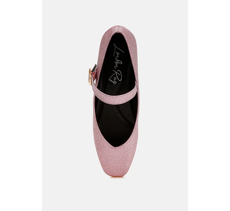 Herma Glitter Pin Buckle Ballerinas Women
