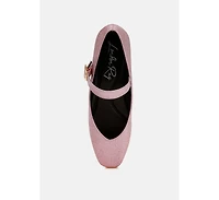 Herma Glitter Pin Buckle Ballerinas Women