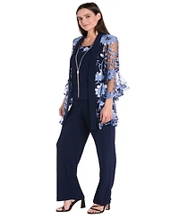 R & M Richards Petite Jacket, Top and Pants 3-Piece Set