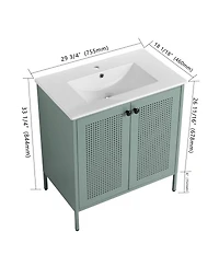 Streamdale 30 Inch Freestanding Bathroom Vanity With Ceramic SInk