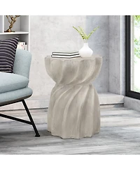 Streamdale Furniture Sunburst Hourglass Concrete Outdoor Side Table