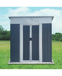 Streamdale Furniture5FTx3FT Grey Garden Shed - Aluminum Frame, Sliding Door