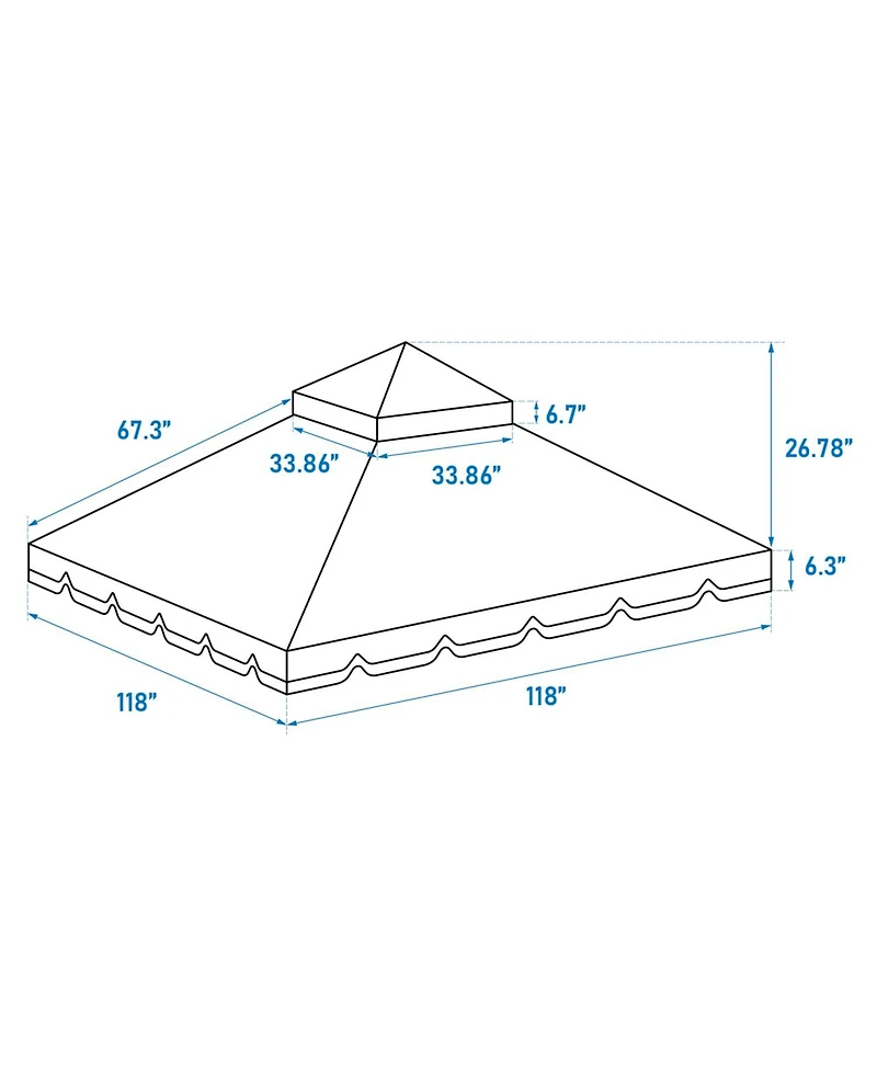 Streamdale 10x10 Gazebo Canopy Replacement - Beige (Frame Not Included)