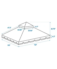 Streamdale 10x10 Gazebo Canopy Replacement - Beige (Frame Not Included)