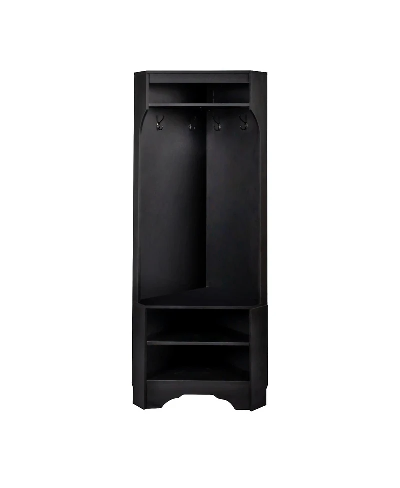 Streamdale Corner Hall Tree with Shoe Bench and Coat Hooks